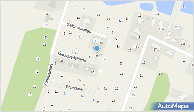 Rudunki, Makuszyńskiego Kornela, 5a, mapa Rudunki