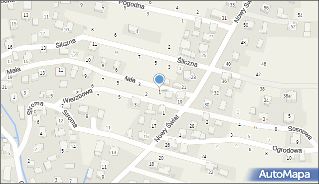 Rybna, Mała, 1, mapa Rybna