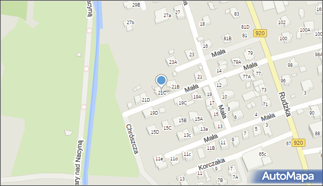 Rybnik, Mała, 21C, mapa Rybnika