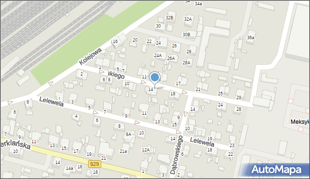 Rybnik, Mażewskiego Władysława, mjr., 16, mapa Rybnika
