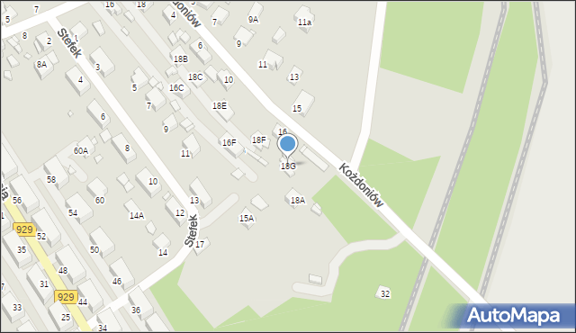 Rybnik, Malchera Jerzego, 18G, mapa Rybnika