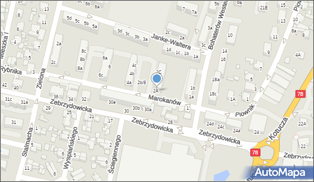 Rybnik, Marokanów, 2a-d, mapa Rybnika
