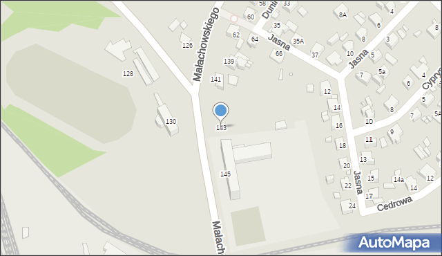 Rybnik, Małachowskiego Stanisława, 143, mapa Rybnika