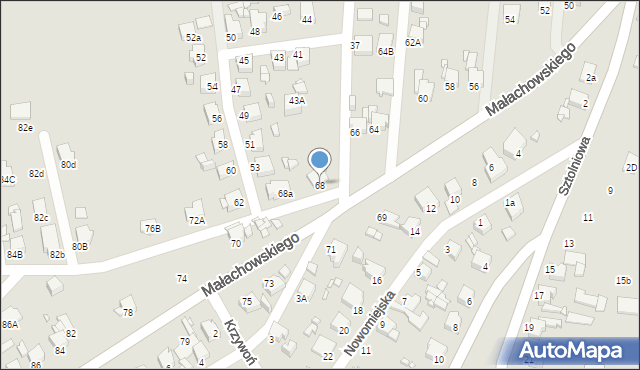 Rybnik, Małachowskiego Stanisława, 68, mapa Rybnika