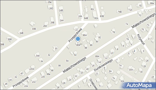Rybnik, Małachowskiego Stanisława, 90A, mapa Rybnika
