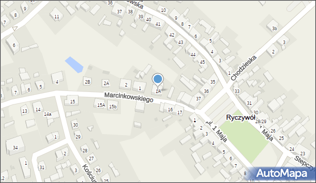 Ryczywół, Marcinkowskiego, 1A, mapa Ryczywół