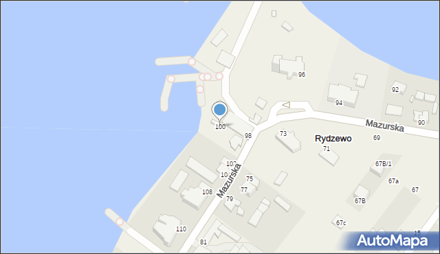 Rydzewo, Mazurska, 100, mapa Rydzewo