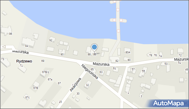 Rydzewo, Mazurska, 86, mapa Rydzewo