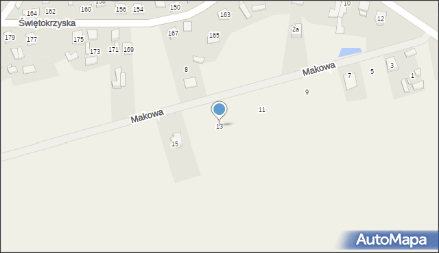 Rykoszyn, Makowa, 13, mapa Rykoszyn