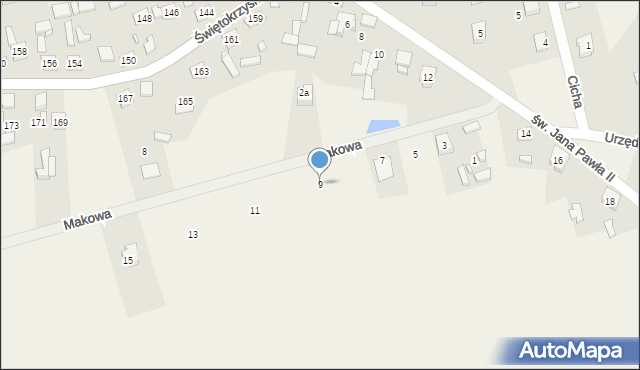 Rykoszyn, Makowa, 9, mapa Rykoszyn