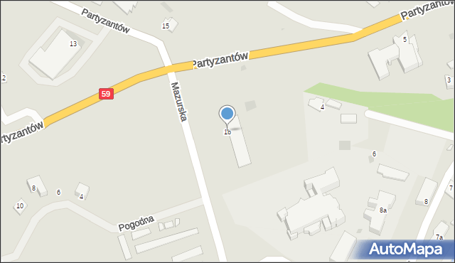 Ryn, Mazurska, 1b, mapa Ryn