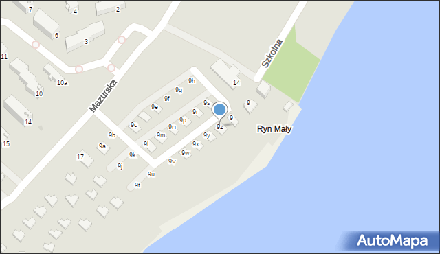 Ryn, Mazurska, 9z, mapa Ryn