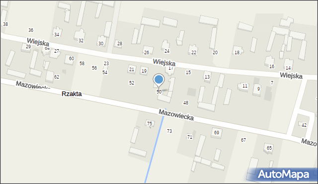 Rzakta, Mazowiecka, 50, mapa Rzakta