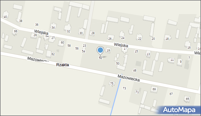 Rzakta, Mazowiecka, 52, mapa Rzakta