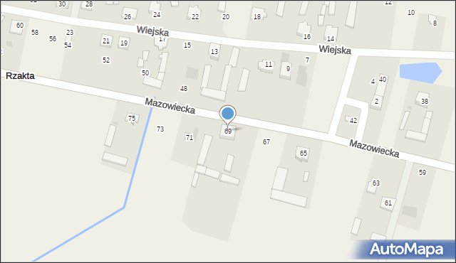 Rzakta, Mazowiecka, 69, mapa Rzakta