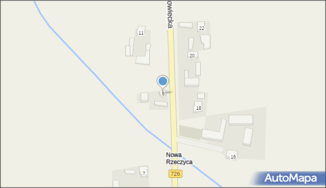 Rzeczyca, Mazowiecka, 9, mapa Rzeczyca