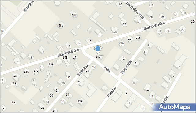 Rzekuń, Mazowiecka, 19a, mapa Rzekuń