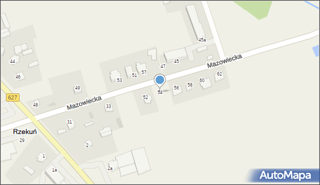 Rzekuń, Mazowiecka, 54, mapa Rzekuń
