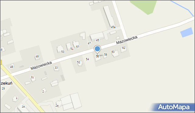 Rzekuń, Mazowiecka, 56, mapa Rzekuń