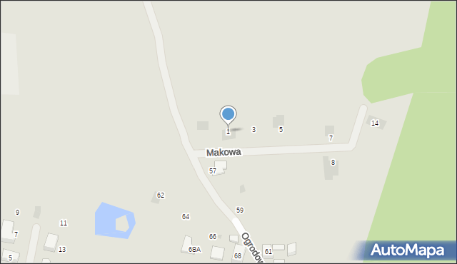 Rzepin, Makowa, 1, mapa Rzepin