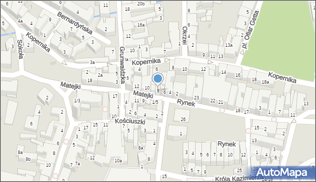 Rzeszów, Matejki Jana, 8, mapa Rzeszów