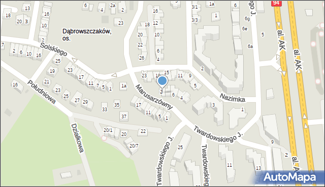 Rzeszów, Marusarzówny Heleny, 2a, mapa Rzeszów