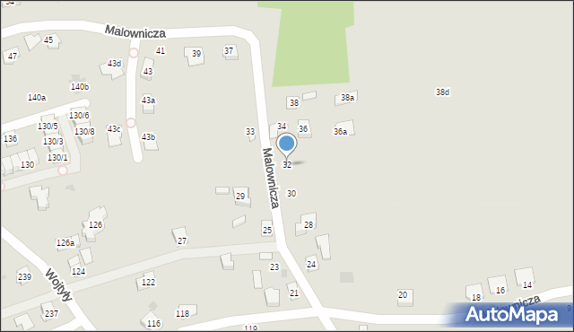 Rzeszów, Malownicza, 32, mapa Rzeszów