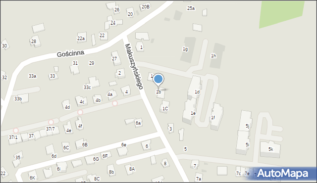 Rzeszów, Makuszyńskiego Kornela, 1b, mapa Rzeszów