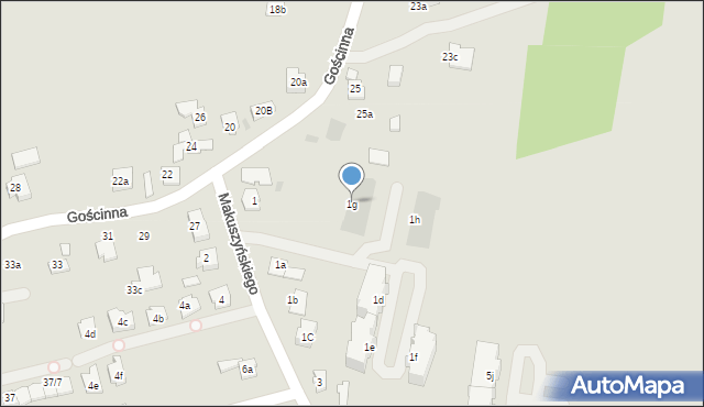 Rzeszów, Makuszyńskiego Kornela, 1g, mapa Rzeszów