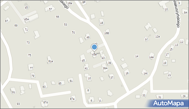 Rzeszów, Makuszyńskiego Kornela, 43a, mapa Rzeszów
