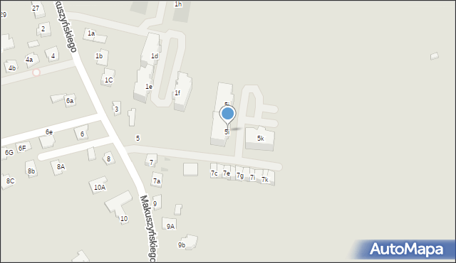 Rzeszów, Makuszyńskiego Kornela, 5i, mapa Rzeszów
