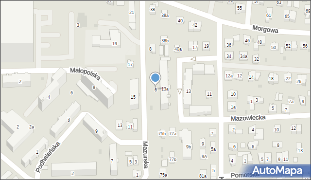 Rzeszów, Mazurska, 6, mapa Rzeszów