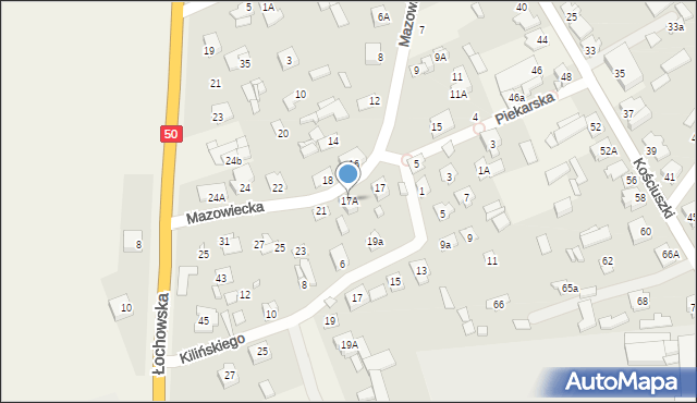 Sadowne, Mazowiecka, 17A, mapa Sadowne