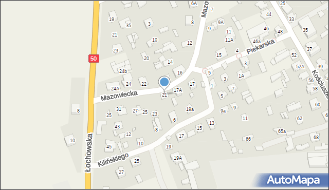 Sadowne, Mazowiecka, 21, mapa Sadowne