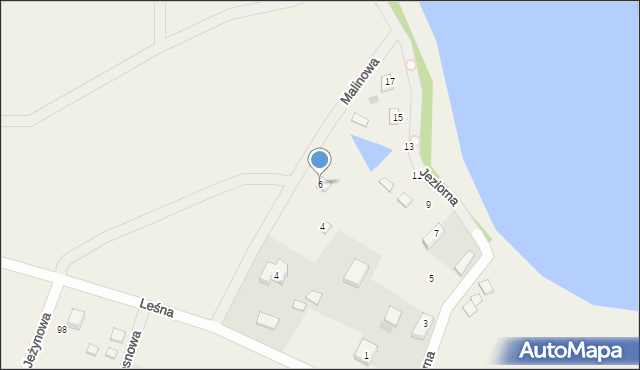 Salino, Malinowa, 6, mapa Salino