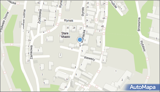 Sandomierz, Mariacka, 6, mapa Sandomierza