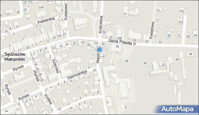 Sędziszów Małopolski, Maciąga Stanisława, ks., 1, mapa Sędziszów Małopolski