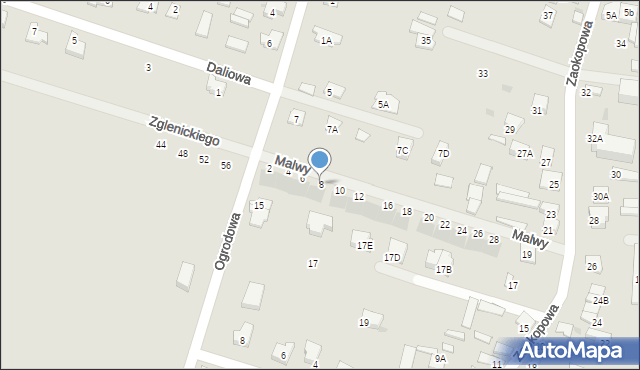 Serock, Malwy, 8, mapa Serock