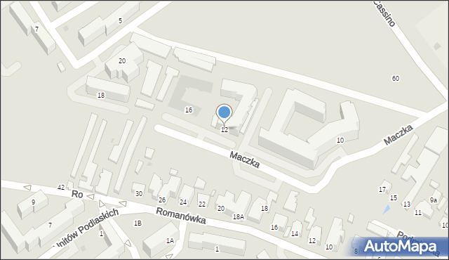 Siedlce, Maczka Stanisława, gen., 12, mapa Siedlce