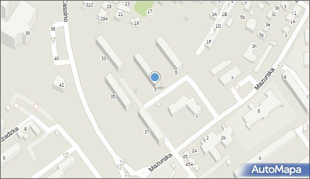 Siedlce, Mazurska, 3, mapa Siedlce