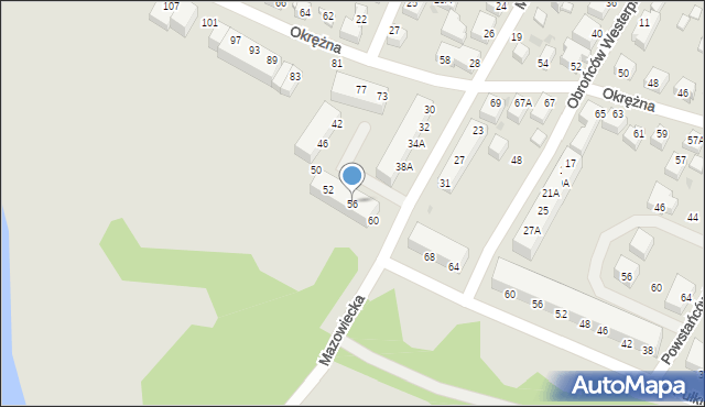 Siedlce, Mazowiecka, 56, mapa Siedlce