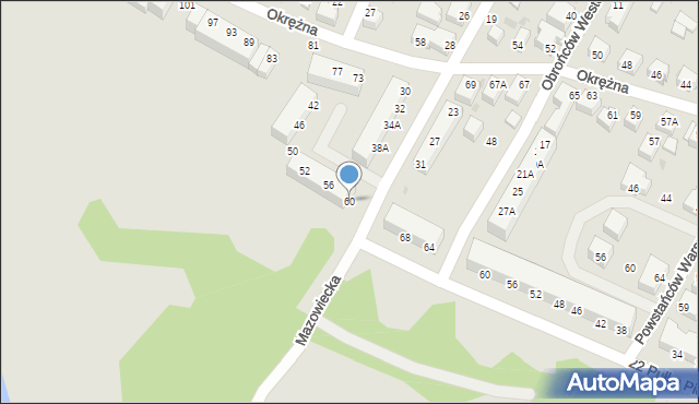 Siedlce, Mazowiecka, 60, mapa Siedlce