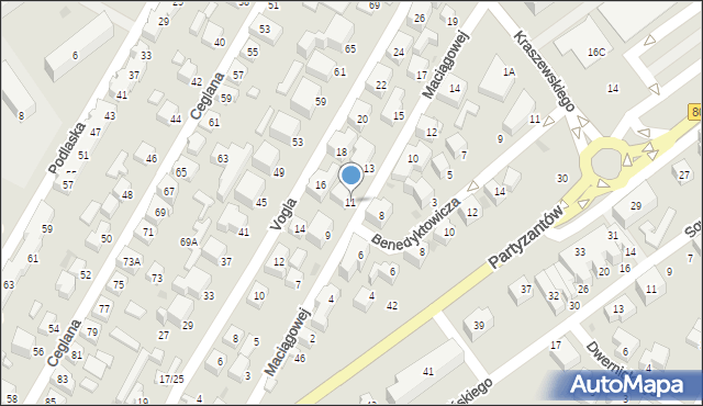 Siedlce, Maciągowej Małgorzaty, 11, mapa Siedlce