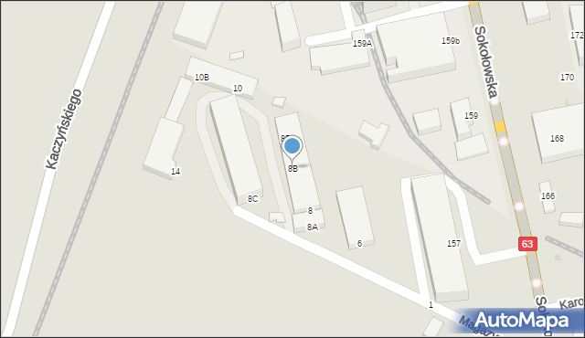 Siedlce, Magazynowa, 8B, mapa Siedlce