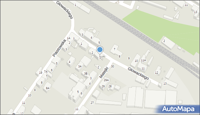 Siemianowice Śląskie, Matejki Jana, 1, mapa Siemianowice Śląskie