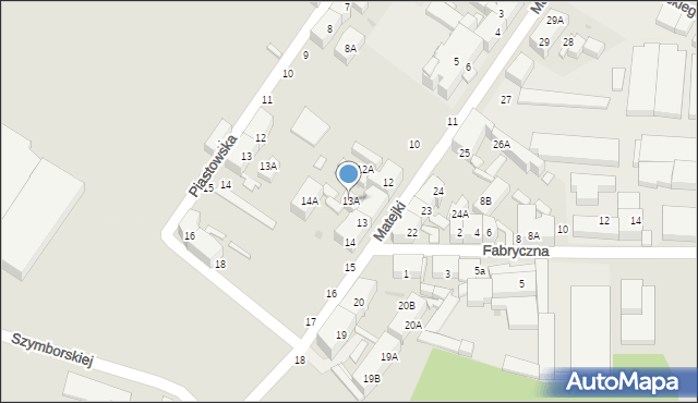 Siemianowice Śląskie, Matejki Jana, 13A, mapa Siemianowice Śląskie