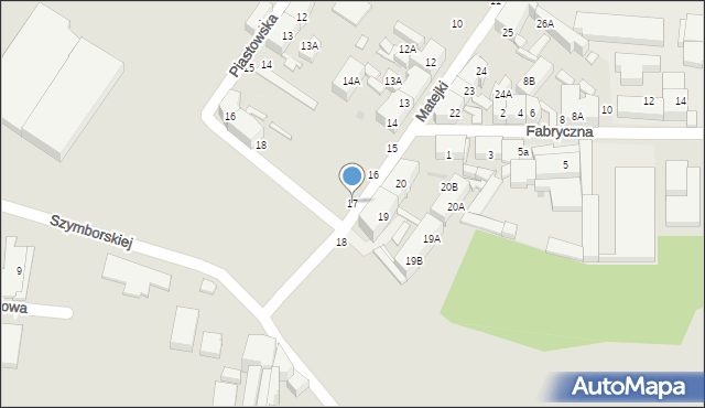 Siemianowice Śląskie, Matejki Jana, 17, mapa Siemianowice Śląskie