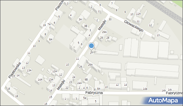 Siemianowice Śląskie, Matejki Jana, 27, mapa Siemianowice Śląskie