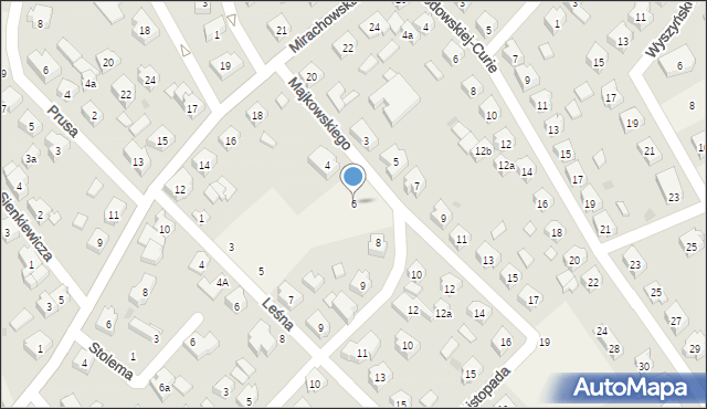 Sierakowice, Majkowskiego Aleksandra, dr., 6, mapa Sierakowice