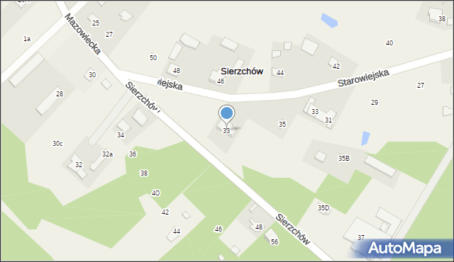 Sierzchów, Mazowiecka, 33, mapa Sierzchów